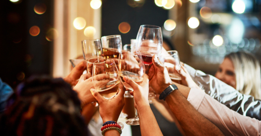 People doing a cheers